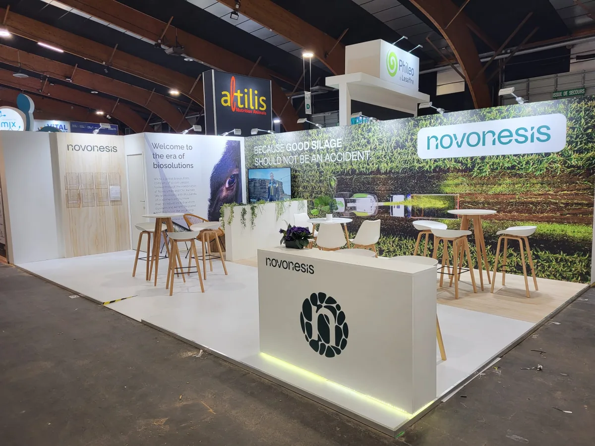 Stand traditionnel en bois massif monté sur salon
